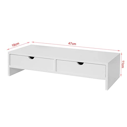 SoBuy BBF02-W Pantalla Soporte para Monitor, Soporte de Sobremesa, ergonómico para Universal Monitor, ES