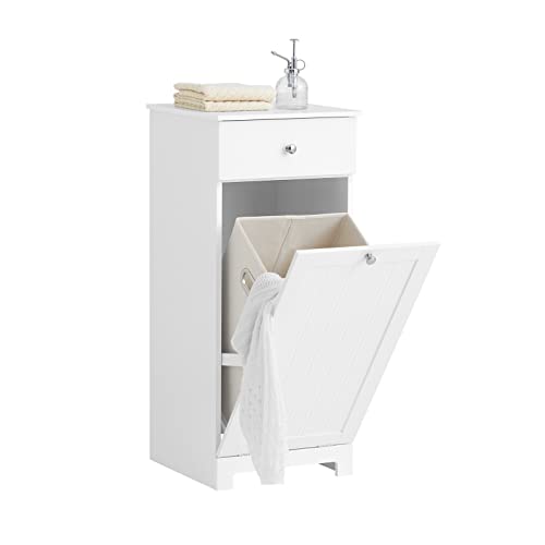 SoBuy BZR21-W Cesto para Ropa Sucia,Amario para Baño,40x38x90 cm, ES (Blanco)