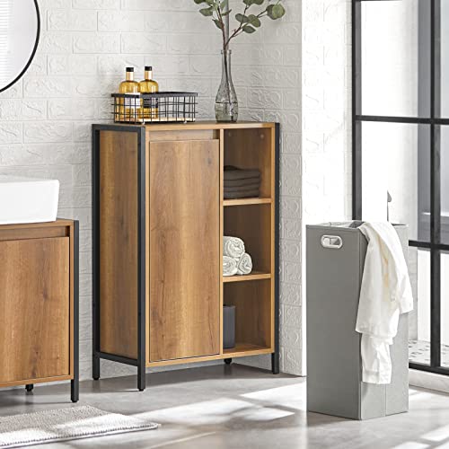 SoBuy BZR65-PF Armario de baño Cesto para Ropa Sucia con un Cesto y 3 estantes 60 x 30 x 90 cm ES