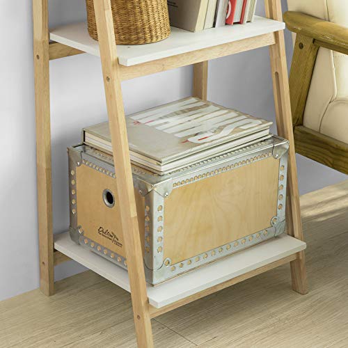 SoBuy FRG162-N Moderna Estantería Escalonada, Librería, Estantería de Pared, Estante de 4 Plegable Niveles, Estanteria Escalera 42 x 34 x 140 cm, ES