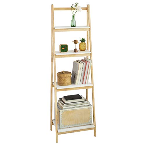 SoBuy FRG162-N Moderna Estantería Escalonada, Librería, Estantería de Pared, Estante de 4 Plegable Niveles, Estanteria Escalera 42 x 34 x 140 cm, ES