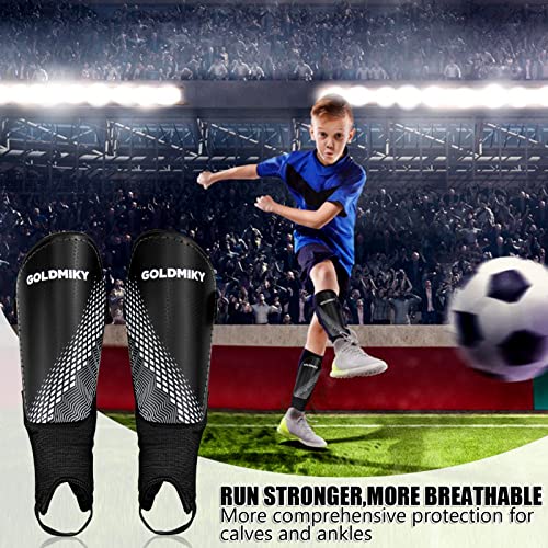 Soccer Shin Guards, Espinilleras de Fútbol para Niños y Jóvenes, Transpirables Espinilleras, Espinilleras para Juegos, Equipo de fútbol para niños con protección para Mangas de Tobillo (M)