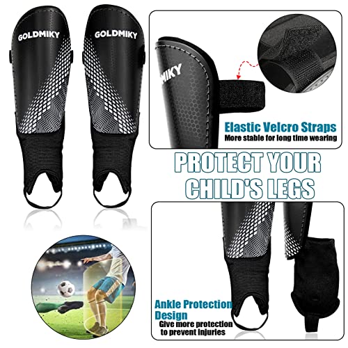 Soccer Shin Guards, Espinilleras de Fútbol para Niños y Jóvenes, Transpirables Espinilleras, Espinilleras para Juegos, Equipo de fútbol para niños con protección para Mangas de Tobillo (M)