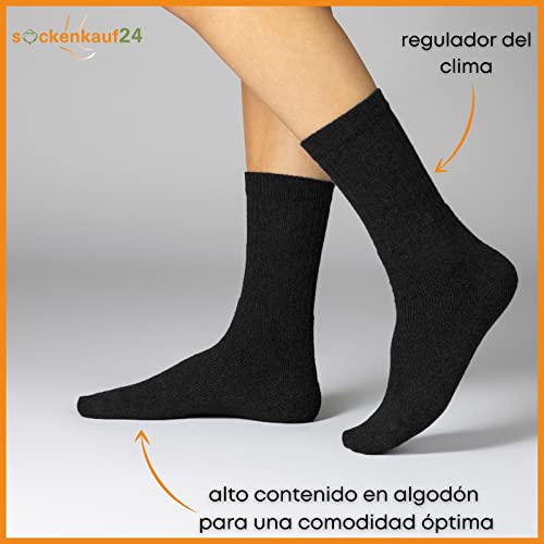 sockenkauf24 10 | 20 | 30 Pares de Calcetines Deportivos Hombre Mujer Calcetines de Tenis Calcetines de Trabajo Algodón (43-46 10 pares Negro)