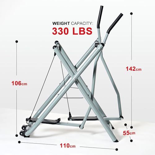 soges Bicicleta Elíptica para Casa Air Walker Entrenador Elítico Entrenamiento Máquina de Step Físico Stepper de Fitness Cross Trainer Carga Máxima 150kg Gris