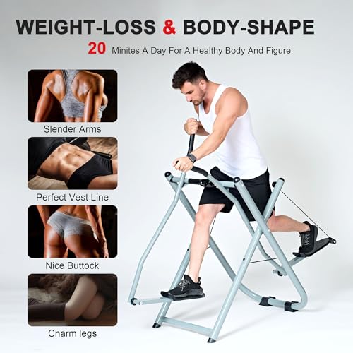 soges Bicicleta Elíptica para Casa Air Walker Entrenador Elítico Entrenamiento Máquina de Step Físico Stepper de Fitness Cross Trainer Carga Máxima 150kg Gris