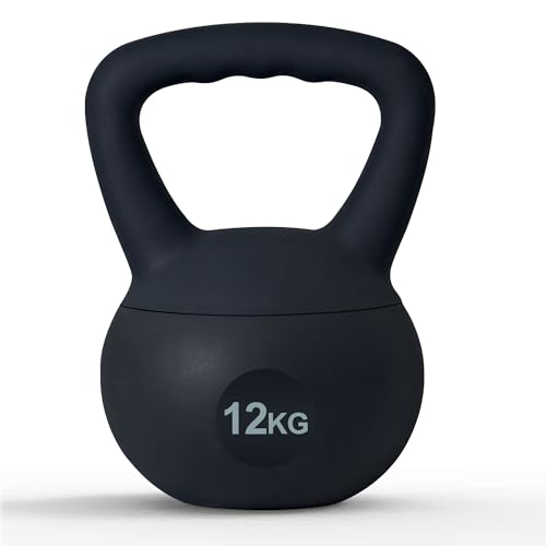 SogesHome Kettlebells Soft Kettlebell - Pesa rusa (12 kg, profesional, silenciosa, suave, para entrenamiento en casa, gimnasio, entrenamiento de fuerza)