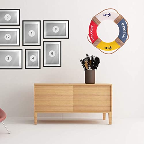 SOIMISS Lifering Náutico Bienvenido Anillo Salvavidas Decorativo Náutico Boya Tapices de Puertas de Pared Decoración Adornos de Pared de Playa Costera para Navidad Mediterránea Año Nuevo