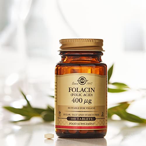 Solgar | Folacín Ácido Fólico 400 µg | Vitamina B9 | Especial Embarazo | 100 Comprimidos