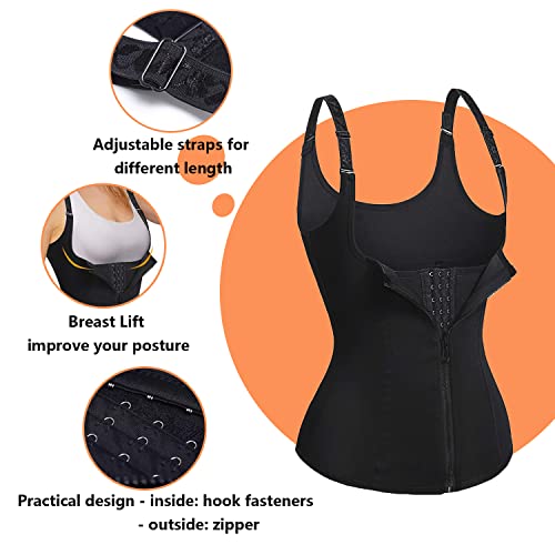 SOLO ACTFIT Fajas Reductoras Corset Mujer Cincher Bustiers Corsé Adelgazantes Compresion para Entrenamiento Deporte Chaleco de Sudor (Large)