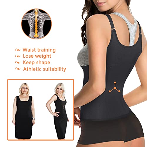 SOLO ACTFIT Fajas Reductoras Corset Mujer Cincher Bustiers Corsé Adelgazantes Compresion para Entrenamiento Deporte Chaleco de Sudor (Large)