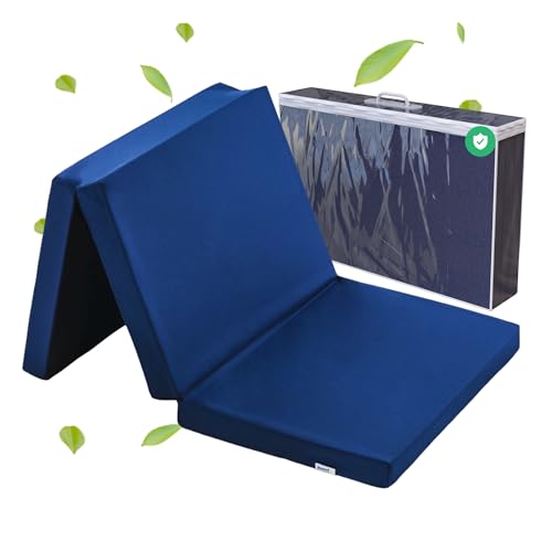 Solty - Colchon Cuna 120 x 60cm - Colchoneta Plegable Suelo para Múltiples usos - Colchón Cuna para Viaje de Espuma - Colchon Plegable en 3 Partes con Bolsa de Transporte Transparente Incluida