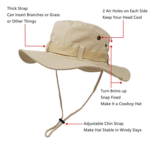 Sombrero de protección Solar de ala Ancha para Exteriores, Gorra de Sol de Jungla de Estilo Militar de Combate clásico de EE. UU. de Doble Capa para Pesca, Caza y Camping