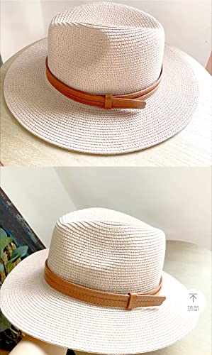 Sombrero para el Sol para Mujer,Sombrero Sol de Paja de Las Mujeres Sombrero de Paja para el Verano en la Playa o para Las Vacaciones Plegable Sombreros de Verano Sol Playa Gorra del ala Ancha