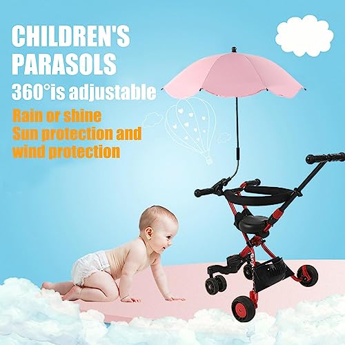 Sombrilla Carrito Bebe Universal | Portátil Parasol Impermeable Carro Bebe | Paraguas para Cochecito con Abrazadera Ajustable | Protección UV en El Cochecito Paraguas Acoplable