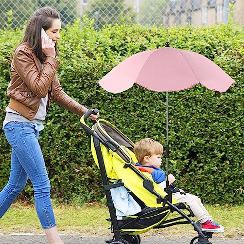 Sombrilla Carrito Bebe Universal | Portátil Parasol Impermeable Carro Bebe | Paraguas para Cochecito con Abrazadera Ajustable | Protección UV en El Cochecito Paraguas Acoplable