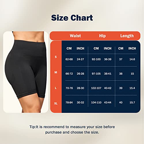 Somdiffy Leggins Cortos Mujer Push Up Mallas Cortas Cintura Alta Gym Shorts Deportivo Pantalones Cortos Butt Lifting para Mujer Fitness(2072 Sonrisa Negro M)