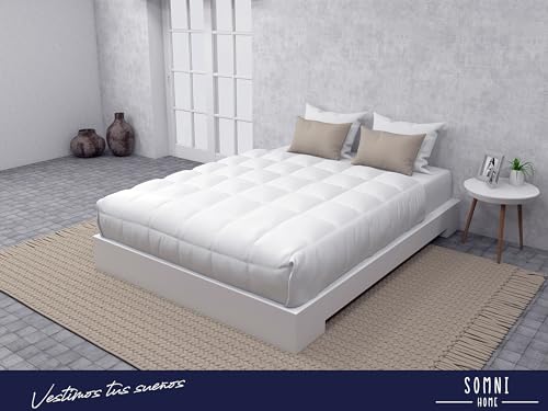 SomniHome Edredon Relleno para Funda Nordica Tacto Pluma. Microfibra y Fibra Hueca. Blanco Acolchado. Diseño y Calidad. 400 gr. Matrimonio 240x220 cm Cama 150/160 cm