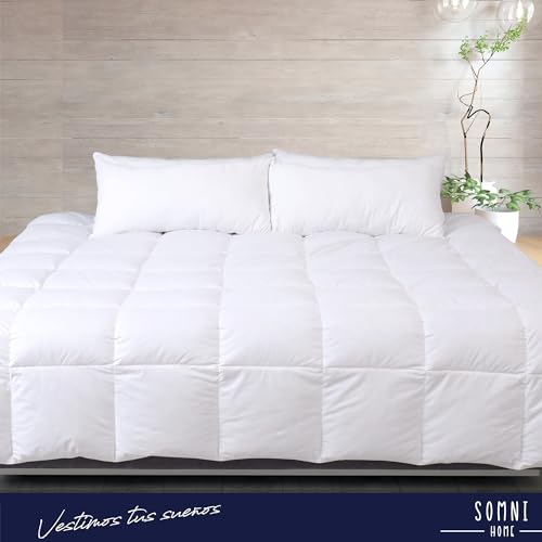 SomniHome Edredon Relleno para Funda Nordica Tacto Pluma. Microfibra y Fibra Hueca. Blanco Acolchado. Diseño y Calidad. 400 gr. Matrimonio 240x220 cm Cama 150/160 cm