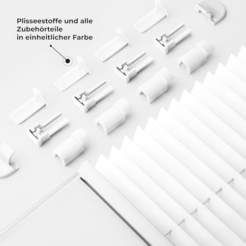 Sonello Estor Cortina plisada sin taladrar 55cm x 100cm blanco, cortina enrollable plisado cortina plisada para puerta y ventana persianas protección de la intimidad protección solar estores palisados