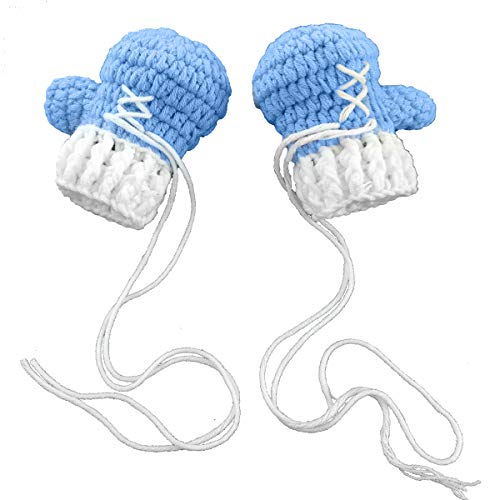 SOONHUA Accesorios de fotografía para recién nacidos de ganchillo para bebé, guantes de boxeo de punto, ropa de regalo para niños y niñas de 0 a 4 meses, Celeste, 0-3 Meses