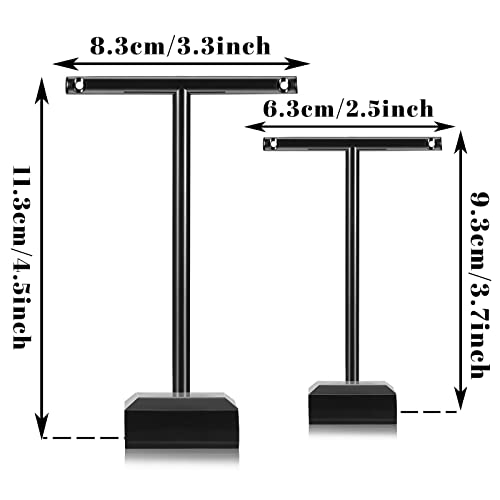 Soporte de Pendiente en Forma Árbol de Acrílico Expositor de Aretes de Barra en T para Mostrador Soporte de Exhibición de Pendientes Organizador de Joya Colgante (Negro, 6 Piezas)