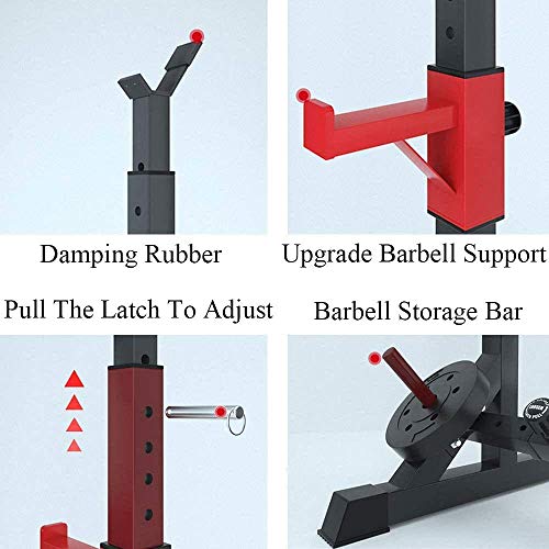 Soporte para barra/estante para sentadillas, carga máxima de 300 kg, soportes para sentadillas ajustables, soporte para banco de pesas, entrenamiento físico par