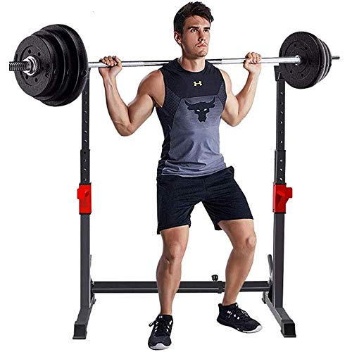 Soporte para barra/estante para sentadillas, carga máxima de 300 kg, soportes para sentadillas ajustables, soporte para banco de pesas, entrenamiento físico par