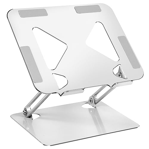 Soporte Plegable para Computadora Portátil de Acero al Carbono, Ergonómico Elevador Portatil de Ajustable Compatible con MacBook Pro/Air y Cualquier Computadora Portátil (10-17.3 Pulgadas) - Plata