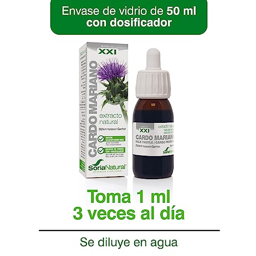 Soria Natural Cardo Mariano Extracto - Favorece la Función Hepática, Ayuda a Eliminar Toxinas y Mejorar la Digestión - 100% Puro - Suplemento para la Salud del Hígado - Botella de 50 ml