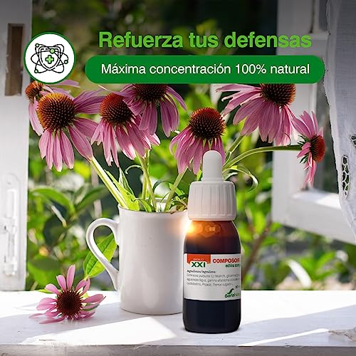 Soria Natural Composor 8 - Equinácea, Propóleo y Tomillo - Aumenta tus Defensas, Refuerza el Sistema Inmune - Prevención y Alivio de Resfriados -100% Natural - PACK 2 Botes de 50ml