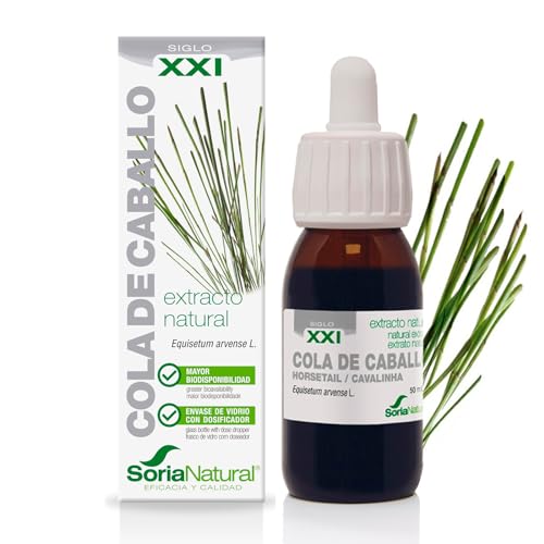 Soria Natural Extracto Cola de Caballo - Potente Diurético Natural - Drena Retención de Líquidos, Fortalece y Nutre tu Cabello y Uñas - Botella con 50ml