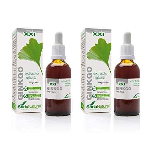 Soria Natural - EXTRACTO DE GINKGO BILOBA S. XXI - Complemento alimenticio - 50 ml – Activa tu circulación – Favorece la actividad mental - Antioxidante (PACK2)