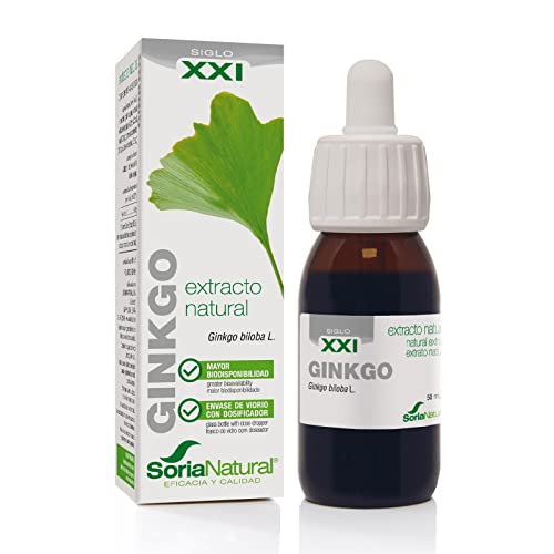 Soria Natural Ginkgo Biloba Extracto - Promueve la Salud Cognitiva, Memoria, Concentración y Mejora la Circulación - Salud Cerebral y Salud Circulatoria - Bote de 50ml