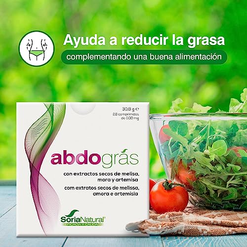 SoriaNatural ABDOGRAS - Reductor de grasa abdominal - Mejora el metabolismo - 28 comprimidos - Alto contenido de fibra