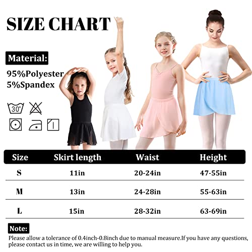 Soudittur Falda de Abrigo la Ballet Danza Pull On Gasa Falda de Baile con Cintura Elástica para Niña Mujer (L, Negro)