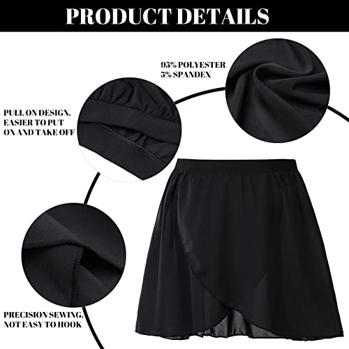 Soudittur Falda de Abrigo la Ballet Danza Pull On Gasa Falda de Baile con Cintura Elástica para Niña Mujer (M, Negro)