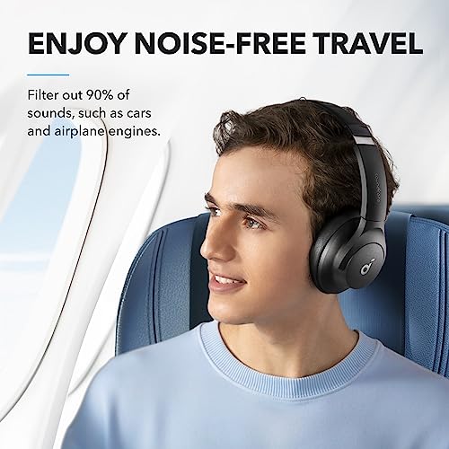 soundcore Q20i Cascos Inalámbricos Bluetooth con Cancelación de Ruido Activa Híbridos by Anker, Reproducción ANC 40 Horas, Hi-Res Audio, Personalización vía App, Modo Transparencia, Graves Profundos