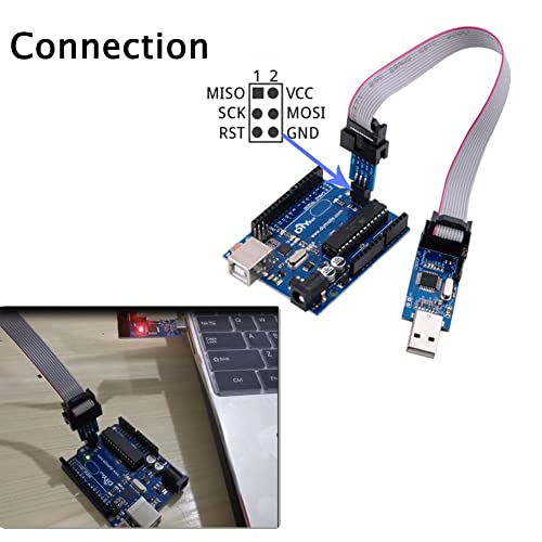 SP-COW 51 AVR USB ISP ASP Microcontrolador Programador Descargador con cable + 10 pines a 6 pines (3 pcs)