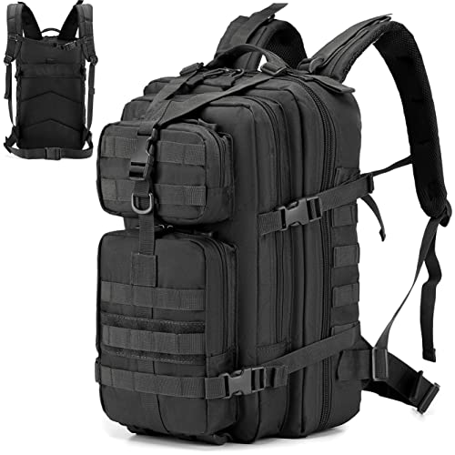 SPAHER Mochila Militar, Impermeable Negro Mochila Tactica Molle Assault Pack Gran Capacidad 40L Mochila Montaña Hombre Mujer para Trekking, Senderismo, Viaje