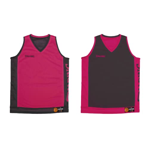 Spalding - Camiseta de Tirantes Reversible - Top de Baloncesto - Fucsia/Negro - Talla L - Ropa Deportiva - Baloncesto