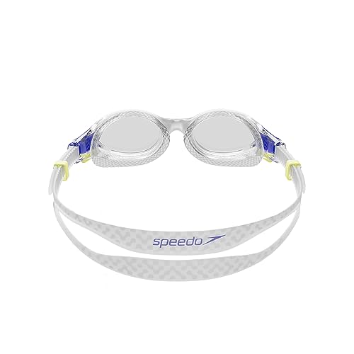 Speedo Biofuse 2.0 Gafas de natación Junior Unisex, Transparente/azul cobalto/llovizna limón, One Size