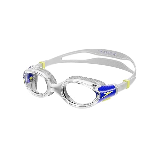 Speedo Biofuse 2.0 Gafas de natación Junior Unisex, Transparente/azul cobalto/llovizna limón, One Size