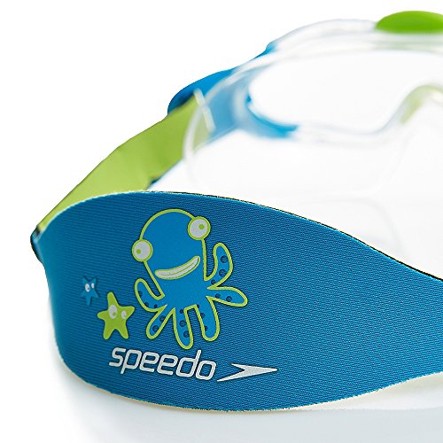 Speedo Biofuse Sea Squad Mask Gafas de natación Junior Unisex, Azul/Verde, Talla Única