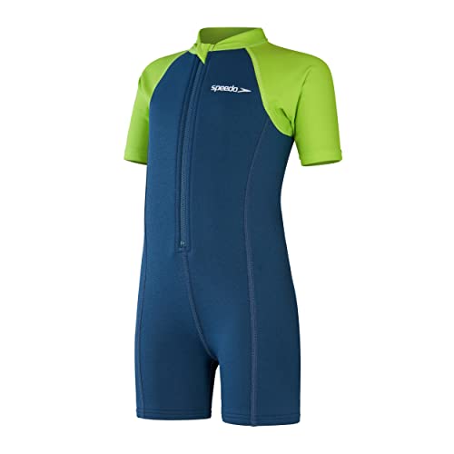 Speedo Learn To Swim Essential Wetsuit Bañador Niños, Harmony Blue/Green Lizard, 4 Años