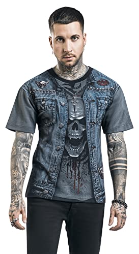 Spiral - Thrash Metal - Camiseta con Estampado Completo - Negro - L