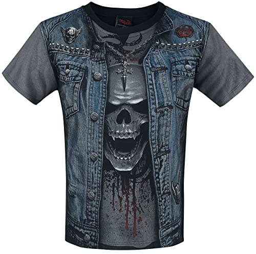 Spiral - Thrash Metal - Camiseta con Estampado Completo - Negro - L