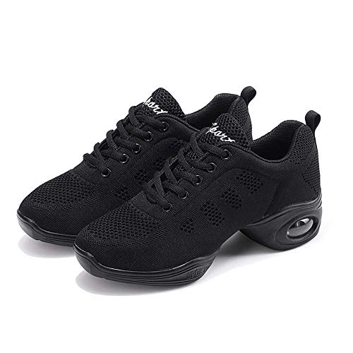 Split Sole Athletic - Zapatillas ligeras para entrenamiento de jazz, Negro Air Cushion, 37 EU