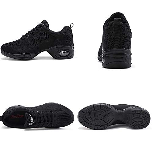 Split Sole Athletic - Zapatillas ligeras para entrenamiento de jazz, Negro Air Cushion, 37 EU