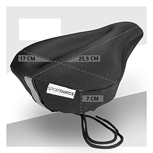 sportanics I - Funda de Gel para sillín de Bicicleta con Funda para la Lluvia, para Hombre y Mujer, Acolchado Suave para el sillín de Bicicleta [Trekking Comfort]